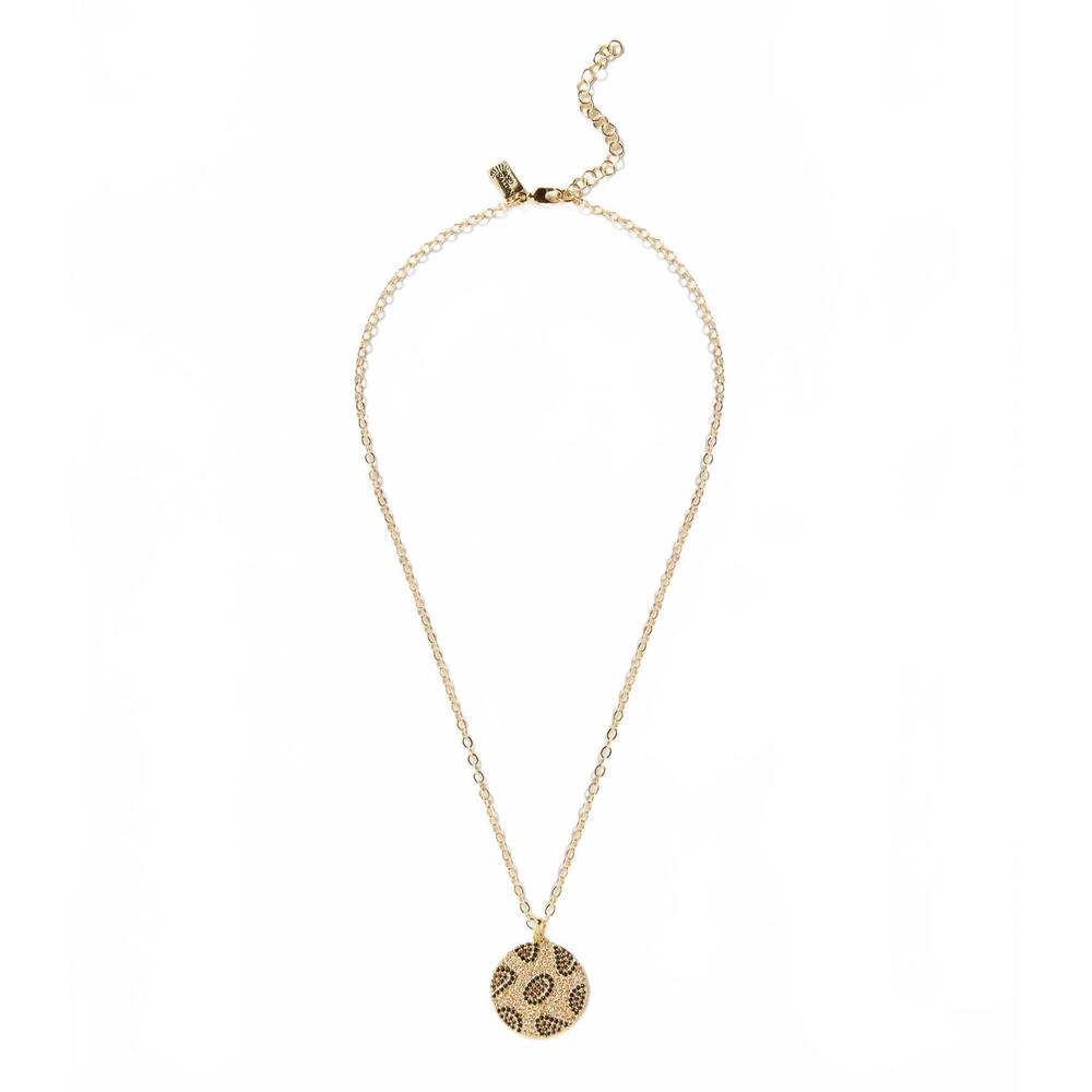 NEW NATIVE GEM leopard crystal necklace in gold